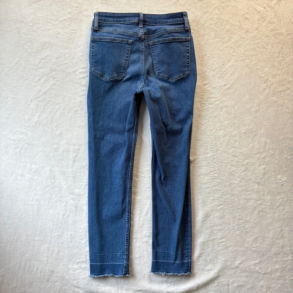 Gap Teen Jeans Girls Sz 16 Blue Sky High Skinny‎ Ankle Distressed Raw Hem Denim